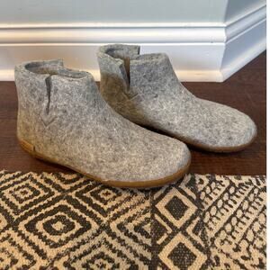 Glerups Boot Slipper with Honey Rubber Sole Gray Size 38 EU W 8 M 6.5 NWT